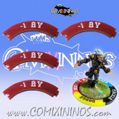 Set of 4 Deep Red -1 AV Puzzle Skills for 32 mm GW Bases - Comixininos