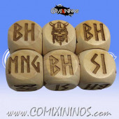 1d6 Meiko Norse Injury Dice Large Size 20 mm - Wooden 