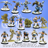 Norse - 2020 Rules Resin Team B of 16 Players with Snow Troll and 2 Pigs - Meiko / Calaverd