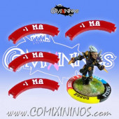 Set of 4 Deep Red +1 MA Puzzle Skills for 32 mm GW Bases - Comixininos