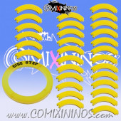 Set of 30 Yellow Agility Puzzle Skills with No Text for 32 mm GW Bases - Comixininos