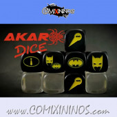 Set of 3 Bat Superhero Block Dice Mod13 Black - Akaro