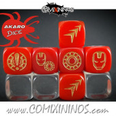 Set of 3 Iron Superhero Block Dice Mod09 Red - Akaro