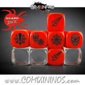 Set of 3 Spider Superhero Block Dice Mod12 Red - Akaro