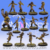 Amazons - Amazon Team of 13 Players with Female Ogre - SP Miniaturas