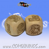 Set of 2d6 Amazon Numbers Dice Large Size 20 mm - Wooden