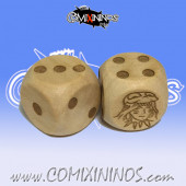 Set of 2d6 Amazon Dots Dice Standard Size 16 mm - Wooden