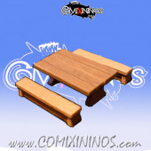 Long Table with 2 Benches - DrMetalurgico