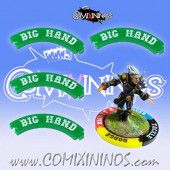 Set of 4 Green Big Hand Puzzle Skills for 32 mm Bases - Comixininos