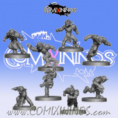 Black Orcs / Goblins - Set of 8 Goblins of Black Orc Team - Willy Miniatures