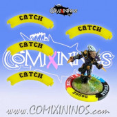 Set of 4 Yellow Catch Puzzle Skills for 32 mm Bases - Comixininos