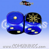 Set of 2d6 Evil Dice Blue- Willy