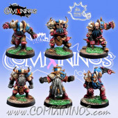 Evil Dwarves - Metal Set of 6 Evil Dwarf Blockers - Meiko Miniatures