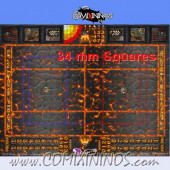 34 mm Lava Plastic Gaming Mat with BB7 and Parallel Dugouts - Comixininos