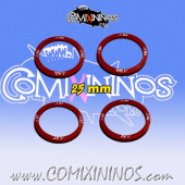 Set of 4 Characteristic Decreases Skill Rings for 25 mm Bases - Deep Red