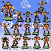 Humans - Complete Ball-Breakers Team of 16 Players with Ogre - Meiko Miniatures