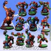 Orcs - Team of 11 Players with Troll - Meiko Miniatures