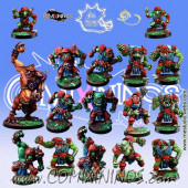 Orcs - Complete Team of 16 Players with Troll - Meiko Miniatures