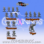 Imperial Nobility / Kislev Circus - Courtly Cats Team of 16 Players with Tiger Big Guy - Cross Lances