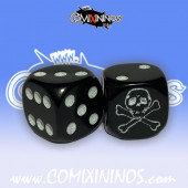 Set of 2d6 Skull Dice - Black