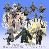 Evil Dwarves - Damned Dwarf Team of 15 Players with Minotaur - SP Miniaturas
