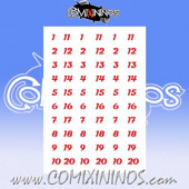 Number Decal Template nº 10 - Red