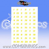 Number Decal Template nº 10 - Yellow
