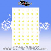Number Decal Template nº 11 - Yellow