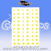 Number Decal Template nº 12 - Yellow