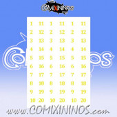 Number Decal Template nº 13 - Yellow