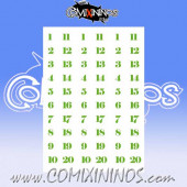 Number Decal Template nº 14 - Green