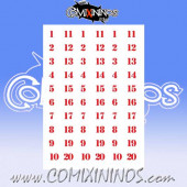 Number Decal Template nº 3 - Red