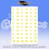 Number Decal Template nº 6 - Yellow