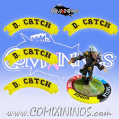 Set of 4 Yellow Diving Catch Puzzle Skills for 32 mm GW Bases - Comixininos