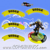 Set of 4 Yellow Dodge Puzzle Skills for 32 mm Bases - Comixininos
