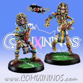 Egyptian - Set of 2 Metal Skeleton Thro-Ras - Willy Miniatures