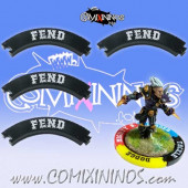 Set of 4 Black Fend Puzzle Skills for 32 mm Bases - Comixininos