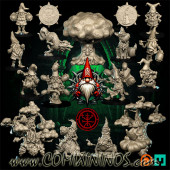 Gnomes - Complete Gnome Wrecklers Team B of 16 Players with 2 Treemen and Tokens - TorchLight