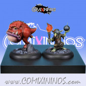 Goblins - Goblin Artificer Bomber with Squig - Maow Miniatures
