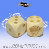 Set of 2d6 Goblin Dots Dice Large Size 20 mm - Wooden