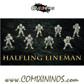 Halflings - Set of 8 Hopeful Linemen of Halfling Team - Cross Lances