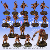 Humans - Spartan Human Txarli Team of 16 Players with Ogre - Meiko Miniatures