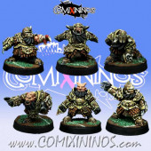 Evil Dwarves - Resin Set of 6 Evil Dwarf Blockers - Willy Miniatures