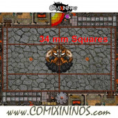 34 mm Evil Dwarf Plastic Gaming Mat with Crossed Dugouts LAST UNIT - Comixininos