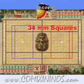 34 mm Egyptian Tomb Kings Plastic Gaming Mat with BB7 and Crossed Dugouts LAST UNIT - Comixininos