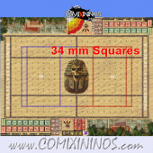 34 mm Egyptian Tomb Kings Plastic Gaming Mat with BB7 and Crossed Dugouts LAST UNIT - Comixininos