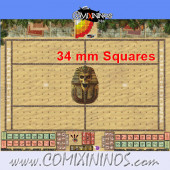 34 mm Egyptian Tomb Kings Plastic Gaming Mat with Parallel Dugouts LAST UNIT - Comixininos