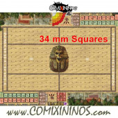 34 mm Egyptian Tomb Kings Plastic Gaming Mat with Crossed Dugouts - Comixininos