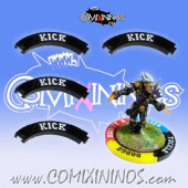 Set of 4 Black Kick Puzzle Skills for 32 mm GW Bases - Comixininos