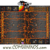 29 mm Lava Plastic Gaming Mat with Crossed Dugouts - Comixininos